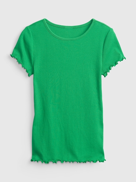 1 of 8 showing, with the color parrot green of product Kids Ribbed-Knit T-Shirt