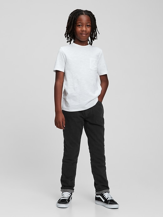 2 of 8 showing, with the color black wash of product Kids Lined Easy Taper Jeans with Washwell™