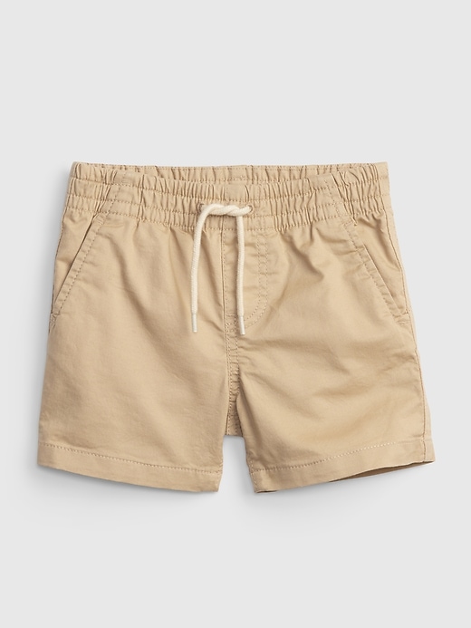 1 of 8 showing, with the color new sand khaki of product Baby Pull-On Chino Shorts