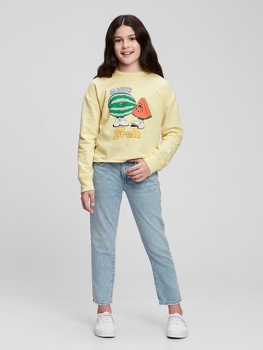 Image number 2 showing, GapKids x Lauren Martin Graphic Cutoff Crewneck Sweatshirt