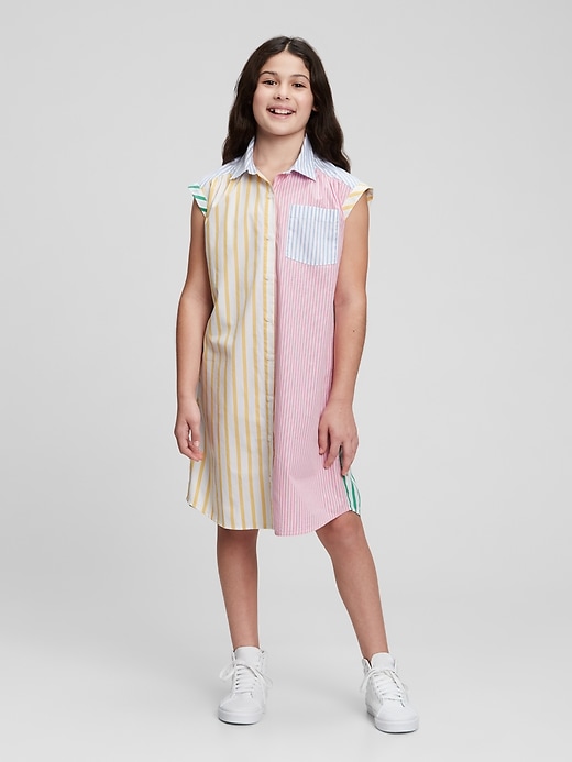 2 of 8 showing, with the color multi stripe of product Kids Mix-Stripe Shirtdress