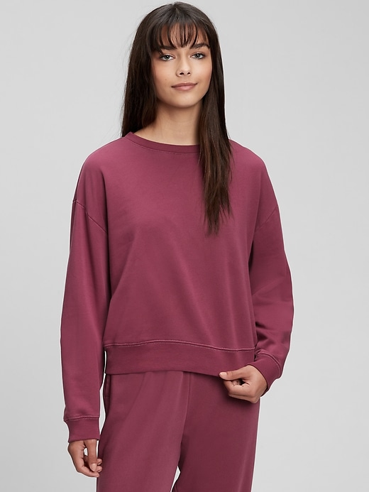 1 of 8 showing, with the color red delicious of product Teen Oversized Crewneck Sweatshirt