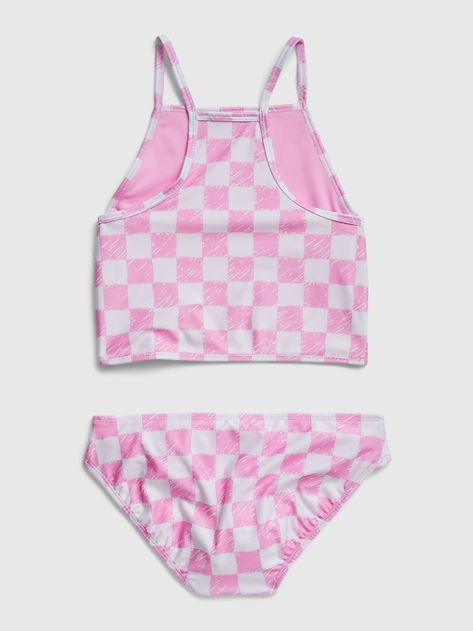 2 of 8 showing, with the color sugar pink of product Kids Recycled Tankini
