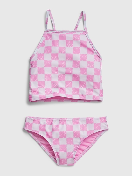1 of 8 showing, with the color sugar pink of product Kids Recycled Tankini