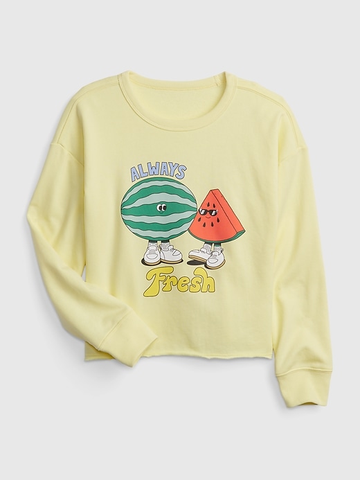 Image number 1 showing, GapKids x Lauren Martin Graphic Cutoff Crewneck Sweatshirt
