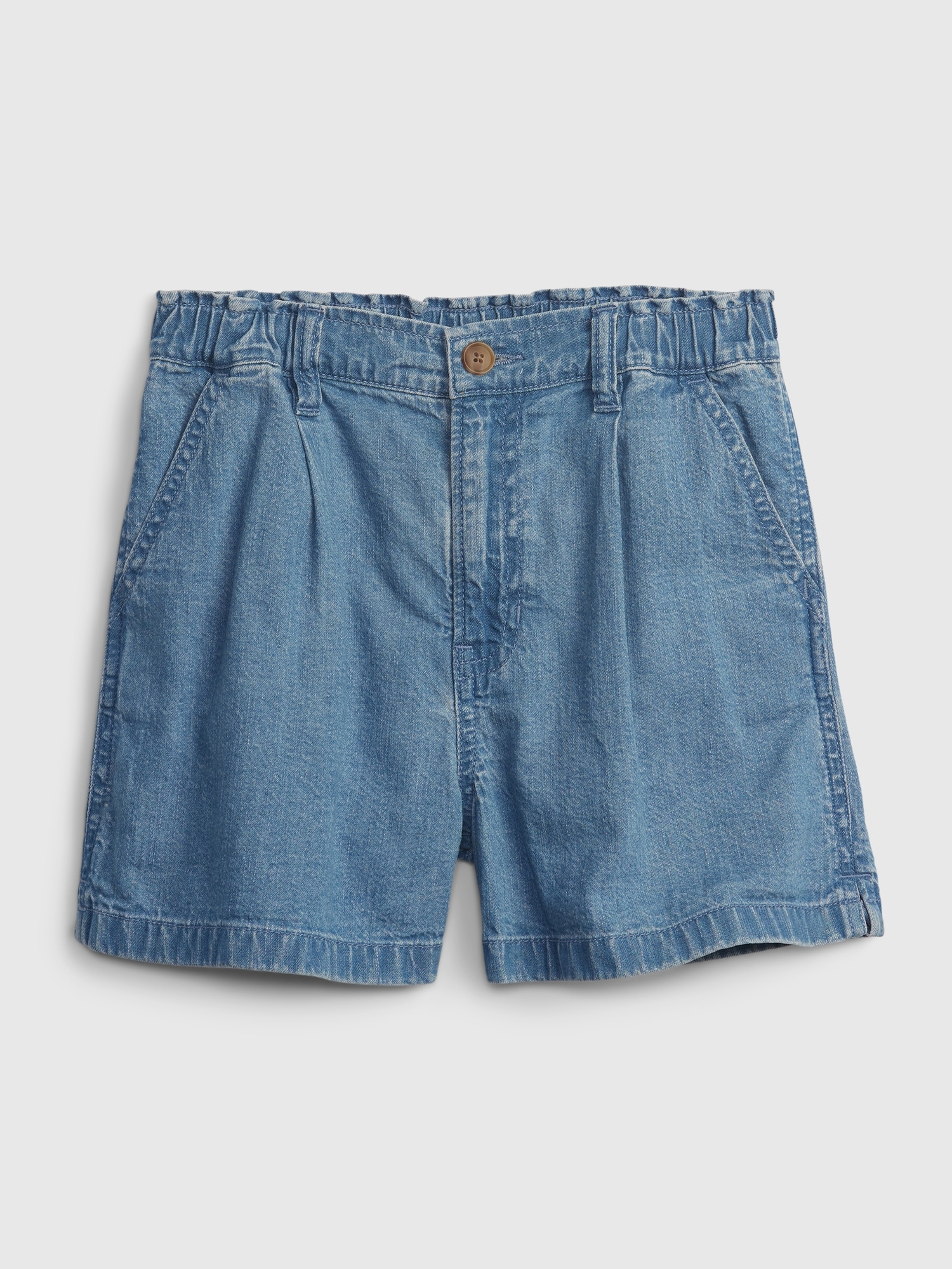 Kids High Rise Pleated Shorts