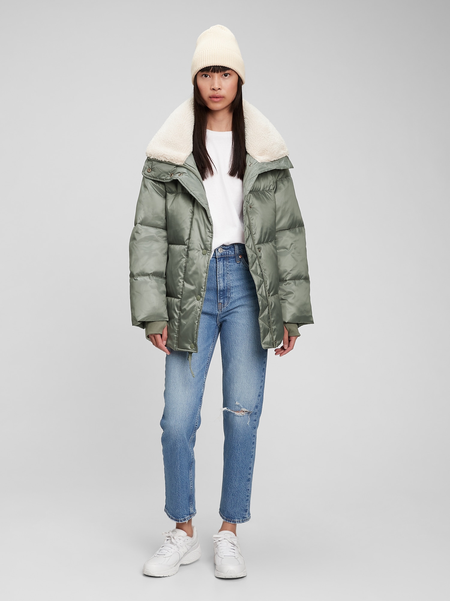 sherpa puffer jacket
