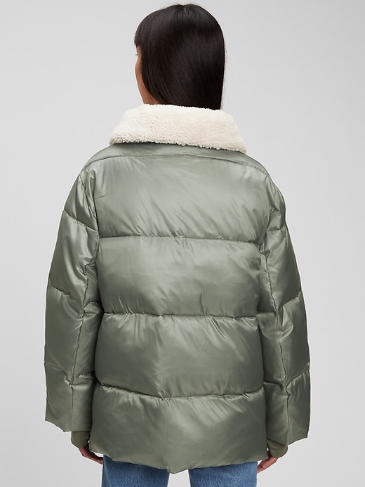 Image number 2 showing, Heavyweight 100% Recycled Oversized Sherpa Puffer Jacket