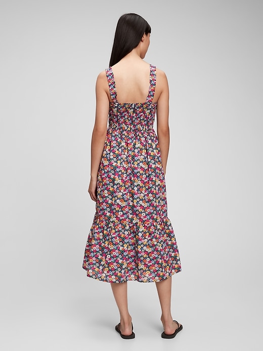 2 of 8 showing, with the color multi floral of product Smocked Floral Midi Dress