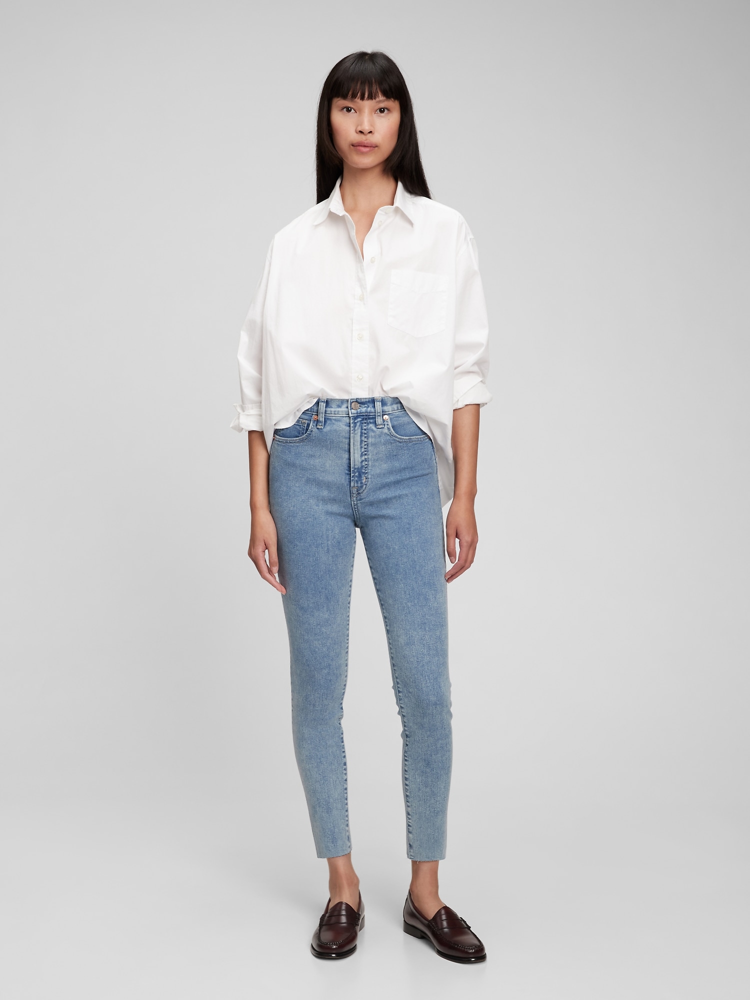 Gap Sky High Rise True Skinny Jeans with Washwell