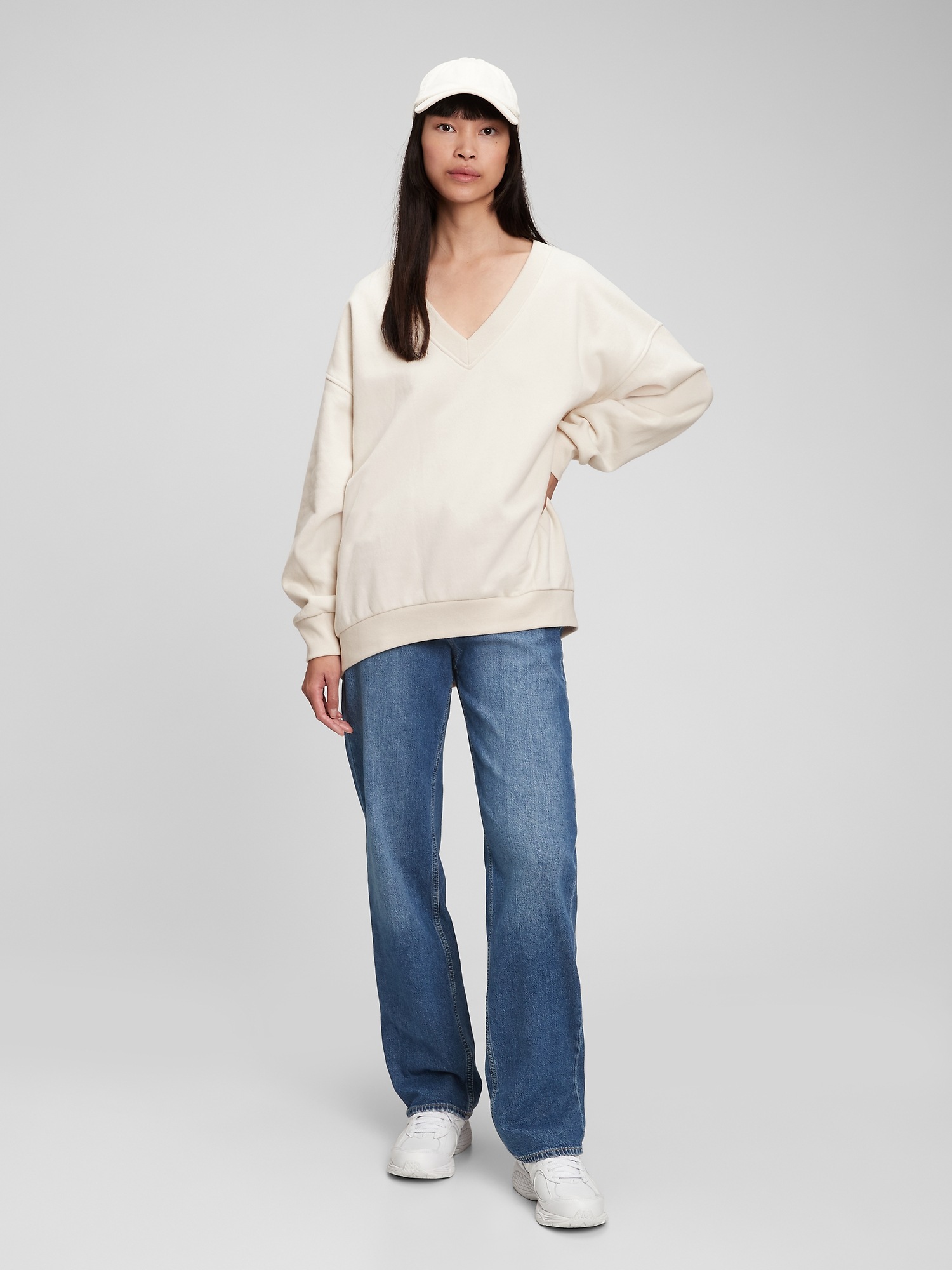 Vintage Soft Relaxed VNeck Sweatshirt Gap