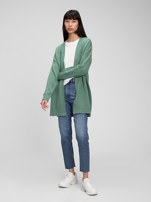Image number 1 showing, Open-Front Long Cardigan