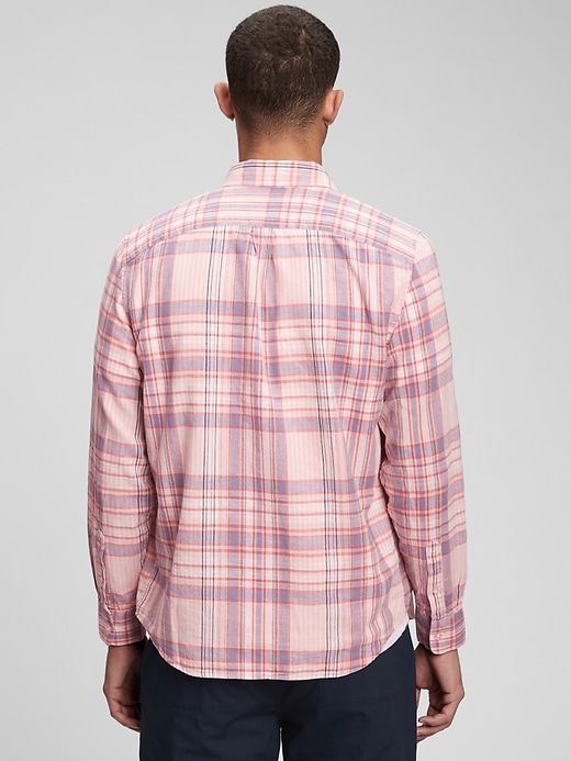 Image number 2 showing, Plaid Shirt in Linen-Cotton