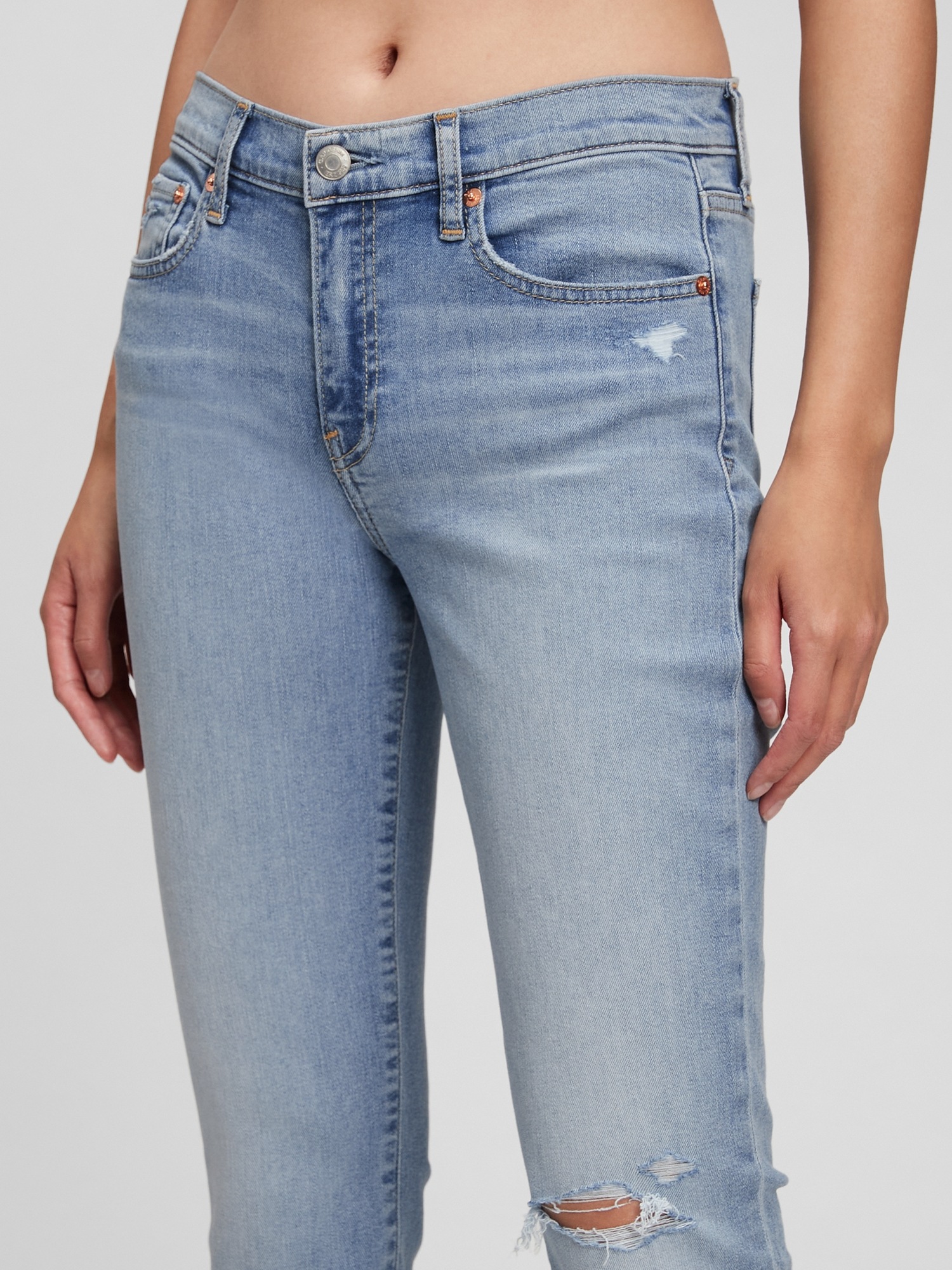 Mid Rise Classic Straight Jeans with 