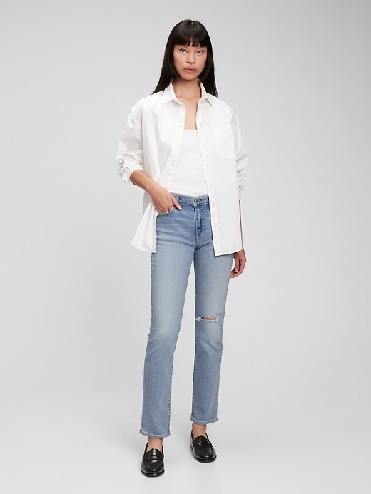 Mid Rise Classic Straight Jeans with 