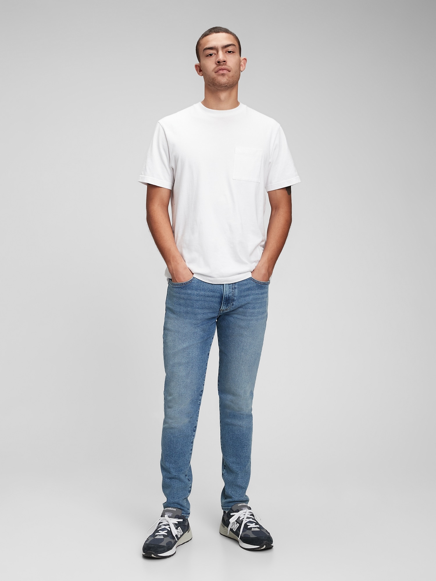 Gap Skinny Jeans In Flex With Washwell In Light Wash