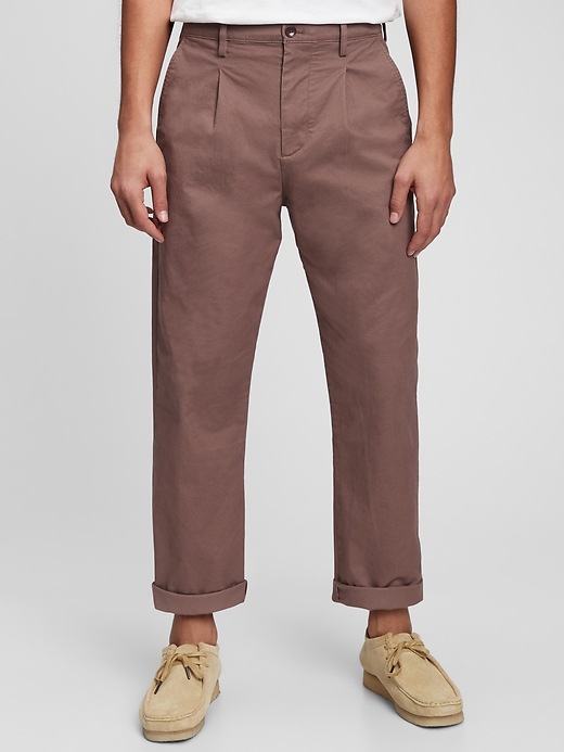 Relaxed Vintage Pleated Khakis with 