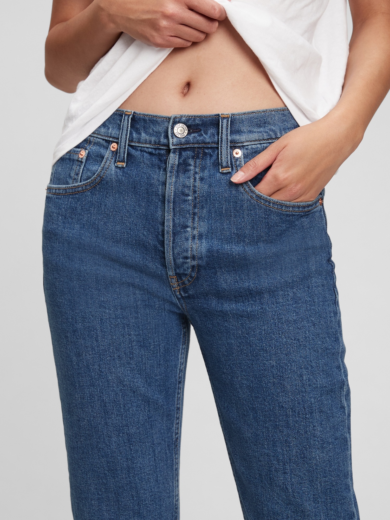 gap high rise cheeky straight