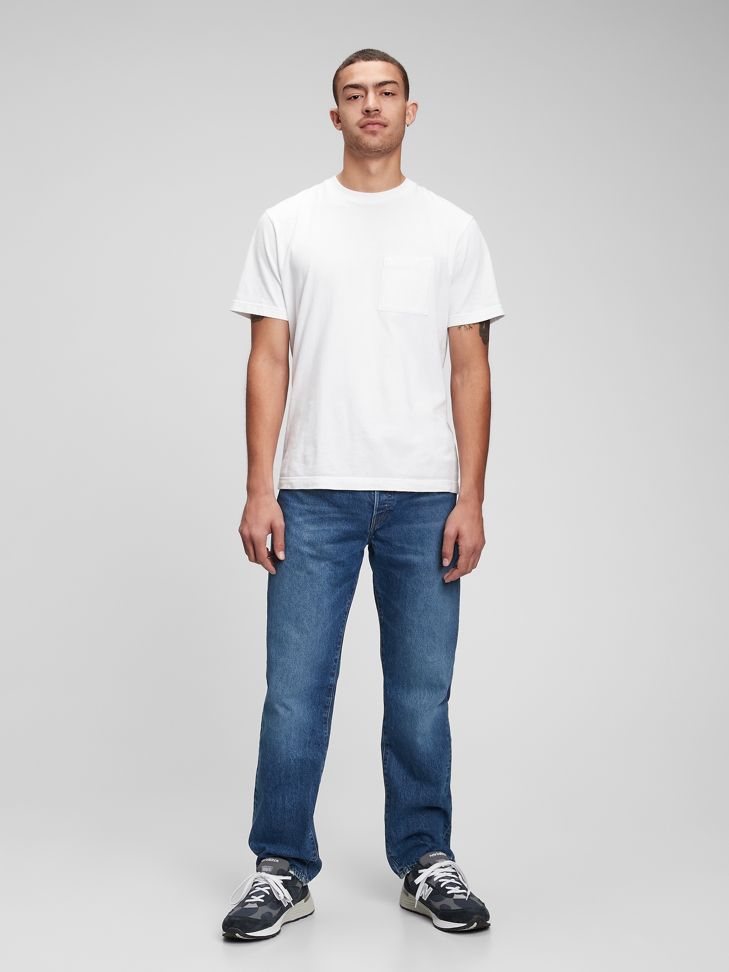 Button Fly '90s Original Straight Fit Jeans with Washwell