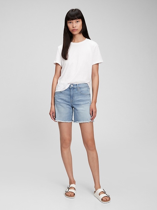 Image number 1 showing, 5" Mid Rise Denim Shorts with Washwell