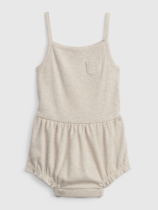Image number 1 showing, Baby First Favorite Ribbed Cotton Bubble Shorty One-Piece