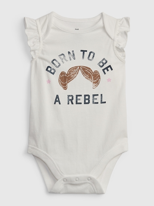 1 of 8 showing, with the color cookie new off white of product babyGap &#124 Star Wars™ 100% Organic Cotton Bodysuit