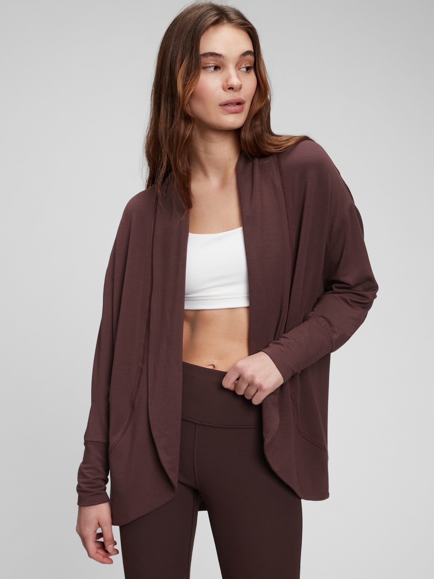 LENZING™ Modal GapFit Wrap-Front Cardigan