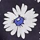 navy blue daisy print
