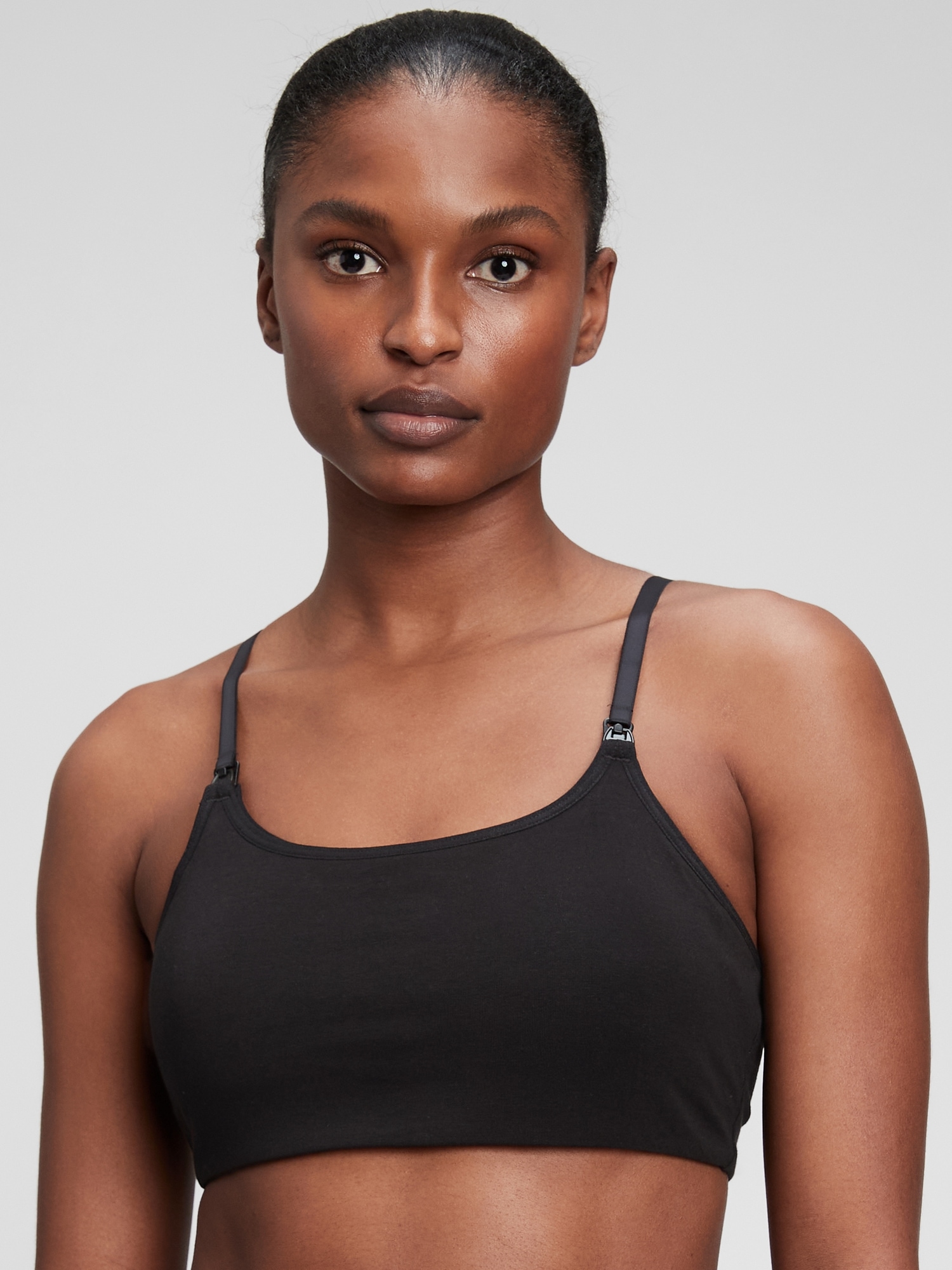 Gap Maternity Organic Cotton Nursing Pumping Bra In Black