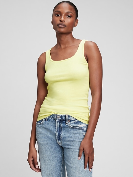 1 of 8 showing, with the color citron yellow of product Modern Tank Top