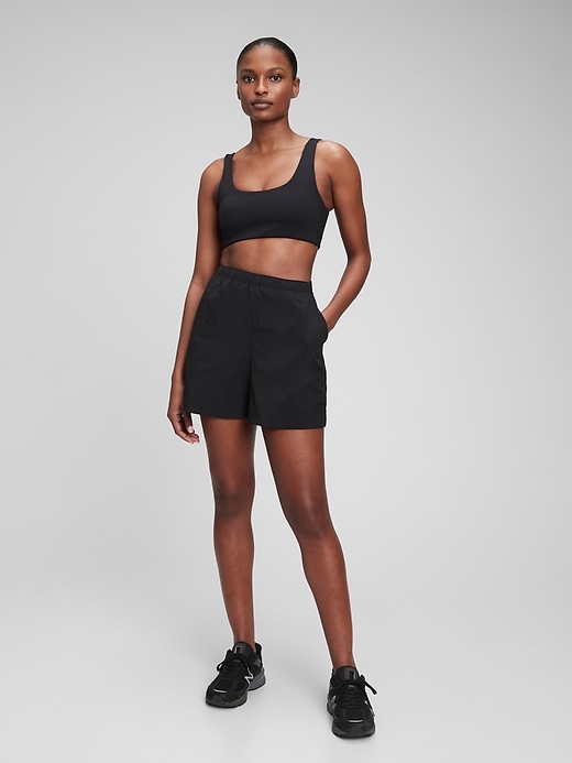 1 of 8 showing, with the color true black of product GapFit All-Purpose Recycled Rec Nylon Shorts