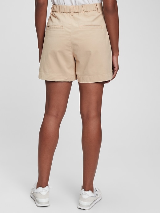 Image number 2 showing, High Rise Pleated Khaki Shorts with Washwell