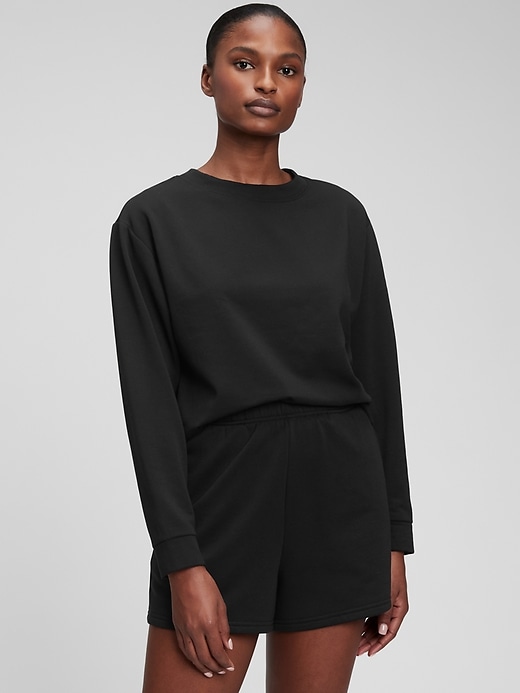 1 of 8 showing, with the color true black of product Cloud Light Crewneck Sweatshirt