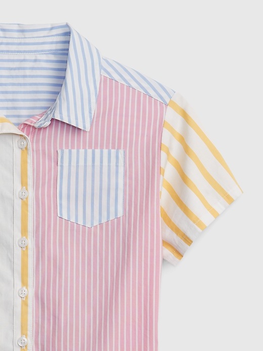 Image number 3 showing, Toddler Mix-Stripe Shirtdress