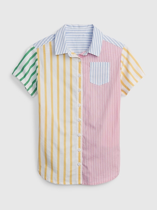 Image number 1 showing, Toddler Mix-Stripe Shirtdress