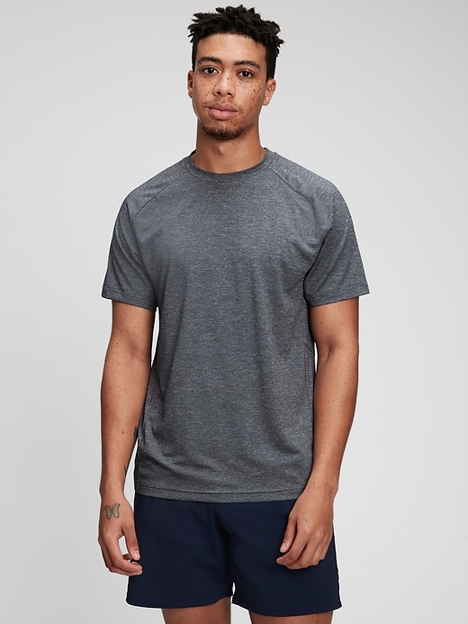 1 of 8 showing, with the color medium heather gray of product GapFit Train T-Shirt