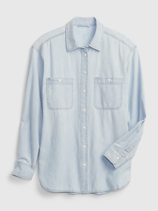 Image number 6 showing, Chambray Denim Big Shirt with Washwell