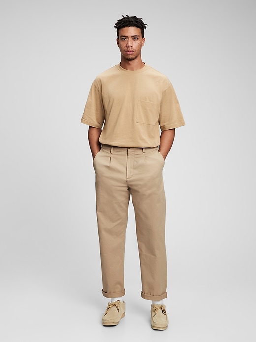 1 of 8 showing, with the color iconic khaki of product Relaxed Vintage Pleated Khakis