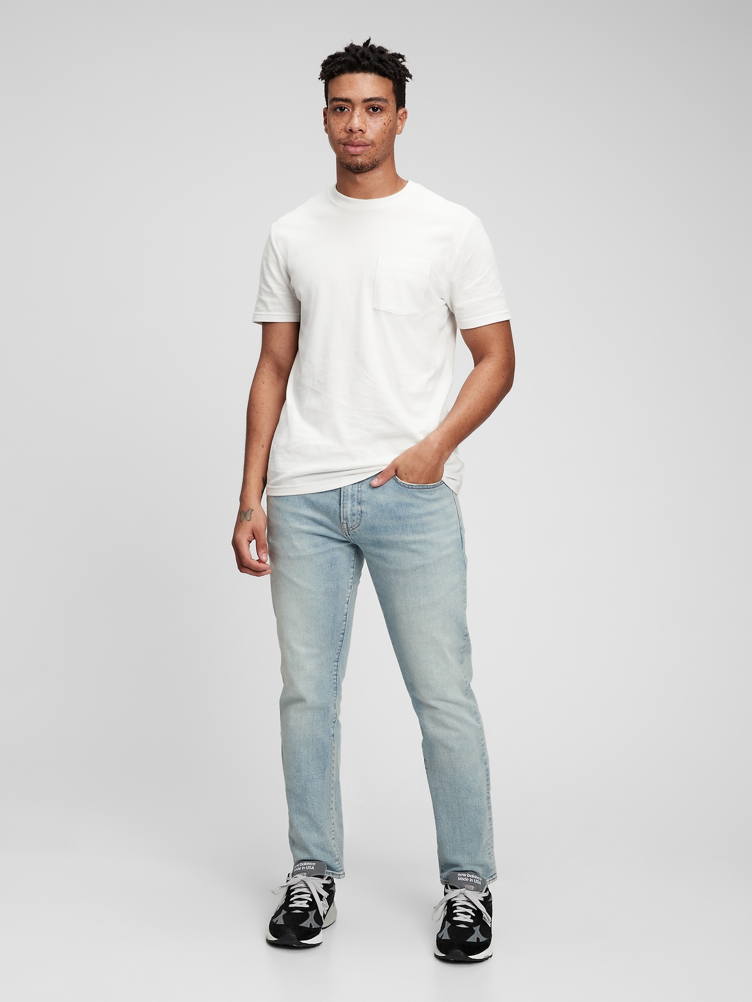 Gap Slim Jeans In Flex With Washwell In Light Wash