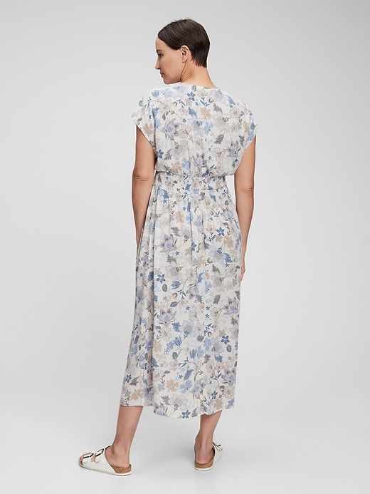 2 of 8 showing, with the color floral print of product Maternity Empire Waist Midi Dress
