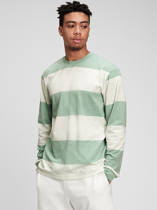 1 of 8 showing, with the color green stripe of product Classic Long Sleeve T-Shirt