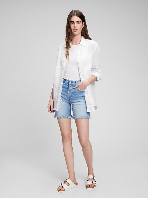 White linen shirt gap sale