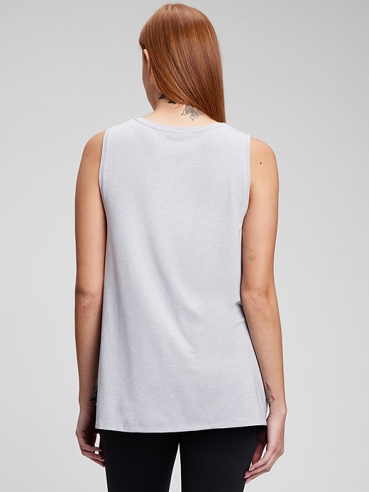 2 of 8 showing, with the color purple lilac of product GapFit Breathe Sleeveless T-Shirt