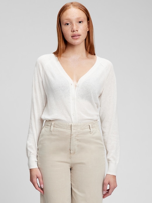 Linen Blend Cardigan | Gap