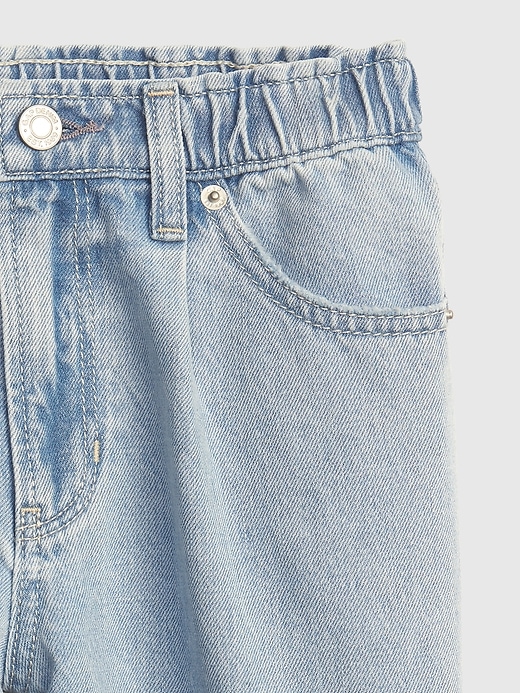 2 of 8 showing, with the color light wash of product Kids High Rise Barrel Jeans