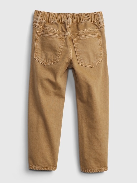 2 of 8 showing, with the color khaki beige of product Toddler Original Fit Jeans with Washwell