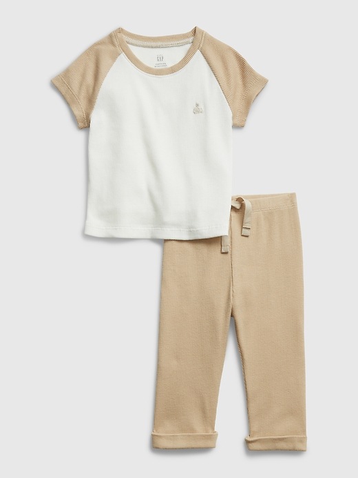 Baby Rib Raglan Outfit Set