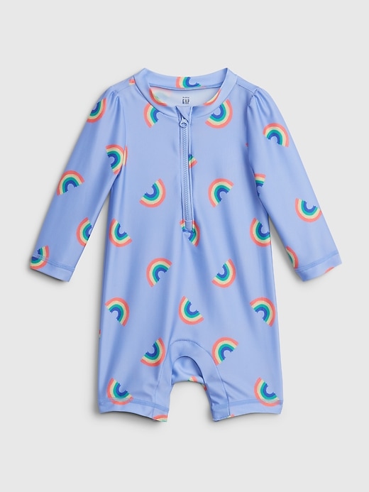 View large product image 1 of 3. Baby Recycled Rainbow Swim One-Piece