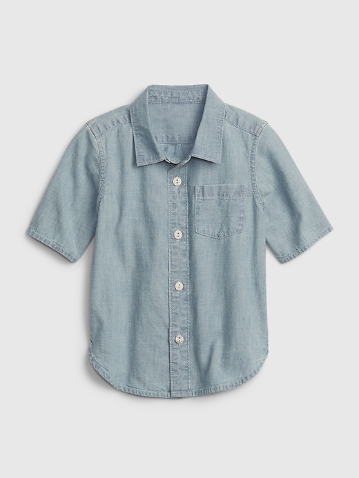 Toddler Denim ButtonDown Shirt with Washwell Gap