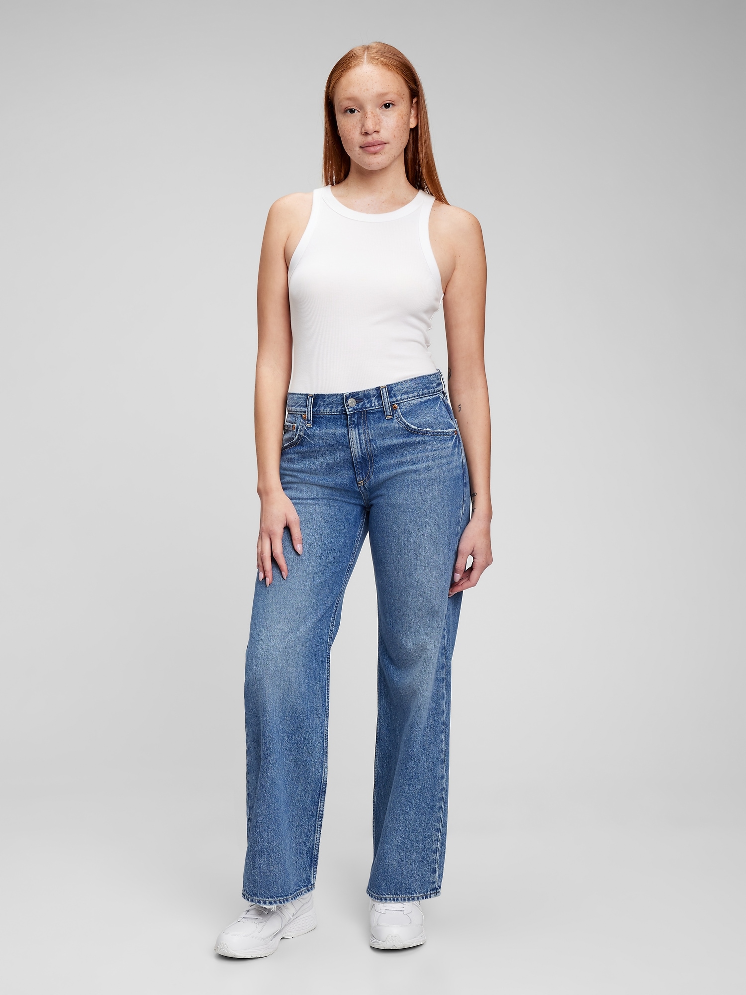 Low Rise Stride Jeans with Washwell Gap